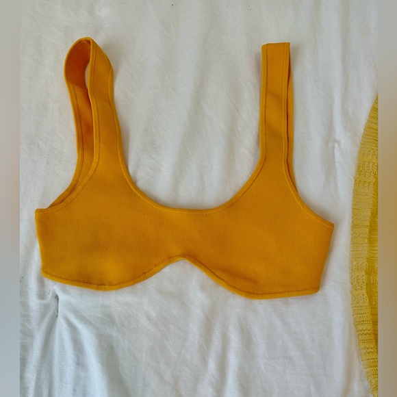 Yellow Sheer Knit Top with under tank - Picture 11 of 13